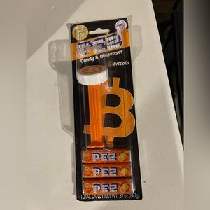 Bitcoin Cryptocurrency Orange PEZ Candy Dispenser Pack - Sealed New